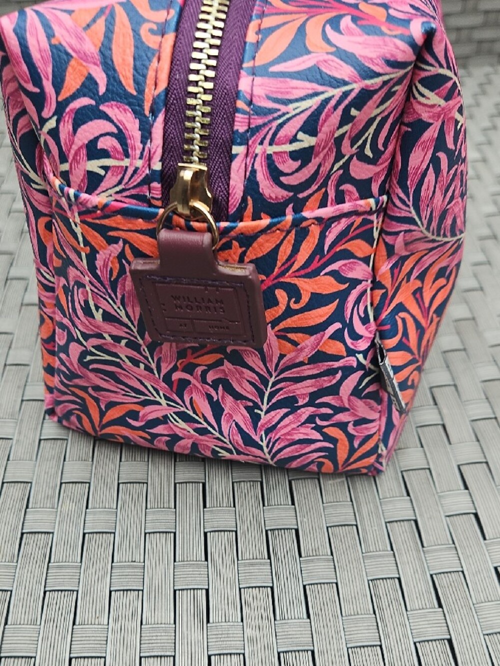 NWOT William MORRIS Willow Bough Leaf Vine Cosmetic.Make Up Travel Floral Pouch - Picture 3 of 17